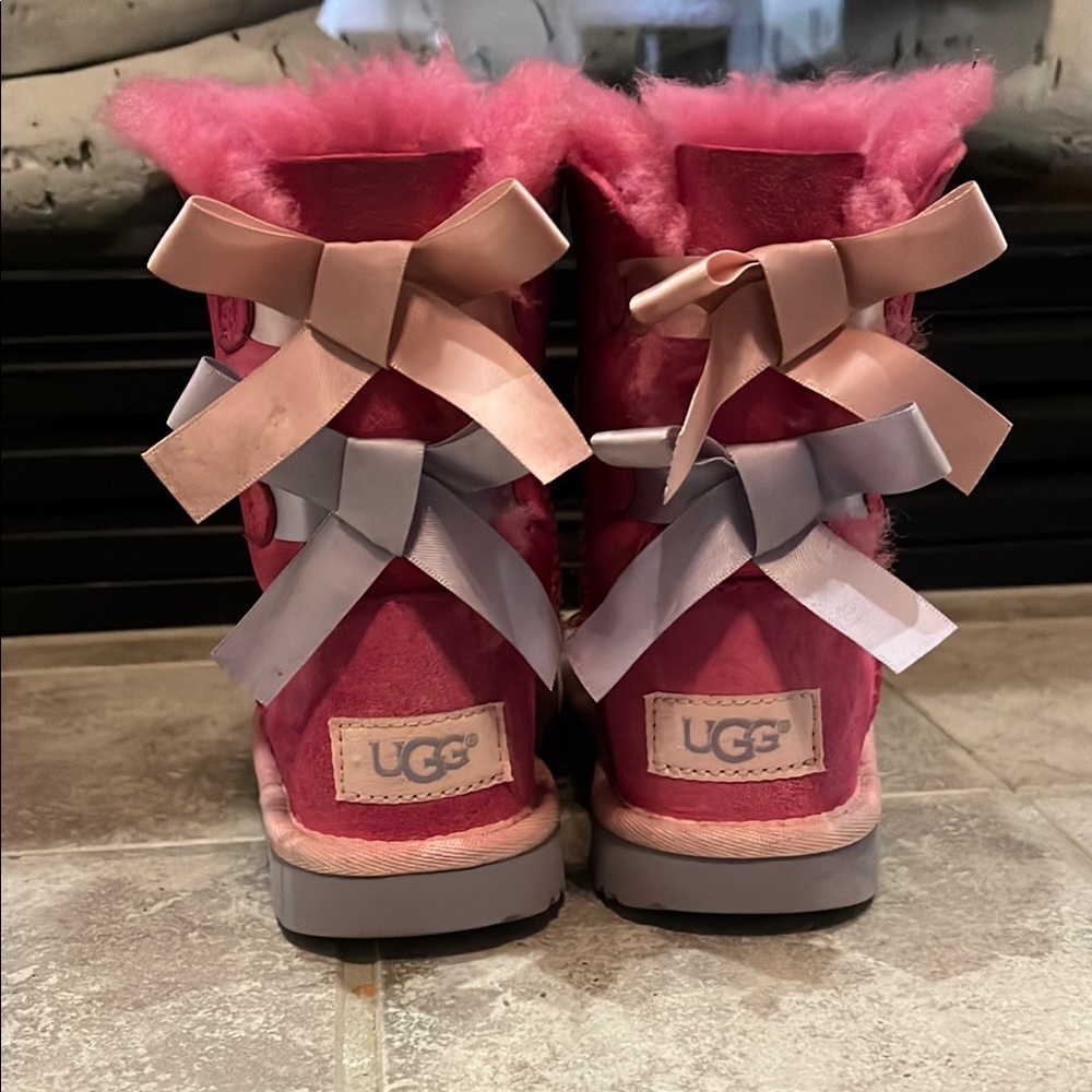 UGG Pink Bailey Bow Boots